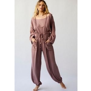 Free People Dylan Knit Set in Mauve Pink